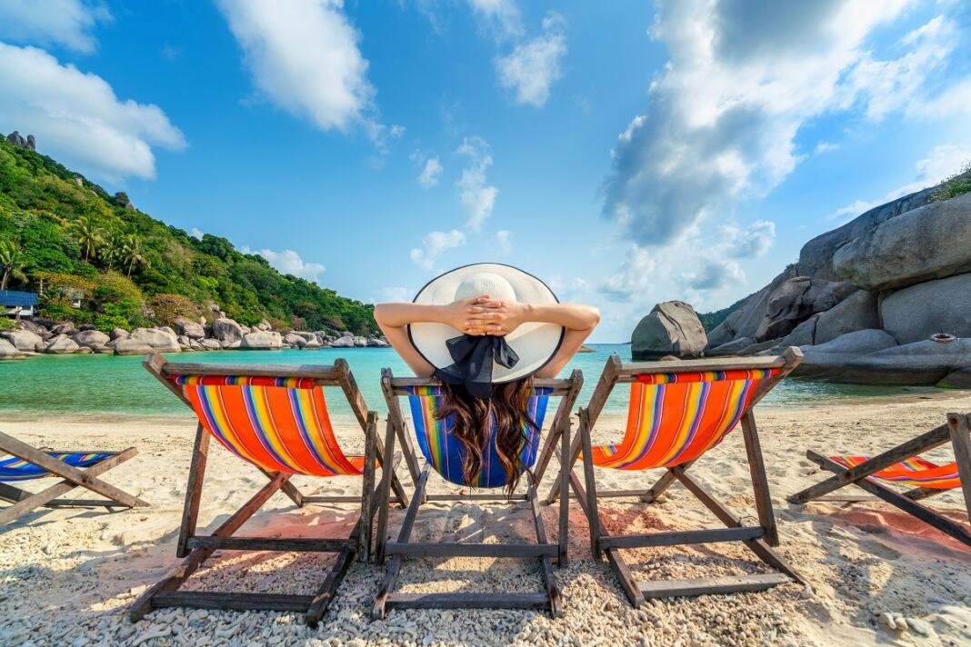 Mujer en playa